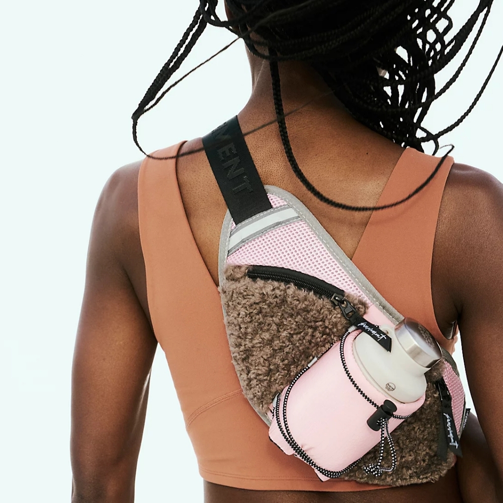 Free People Playoff Sherpa Sling Bag/Mauve Mix